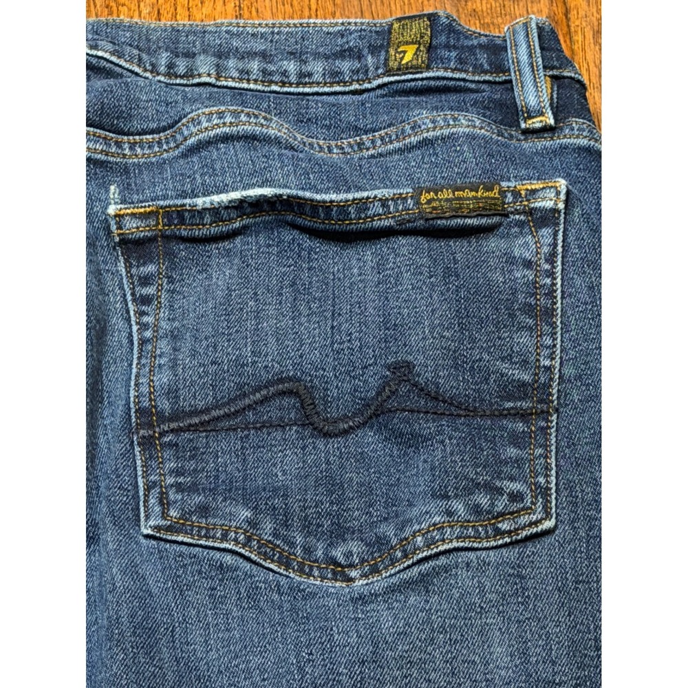 7 For All Mankind Kimmie Straight Leg‎ Jeans Dark Wash Blue Denim Size 30